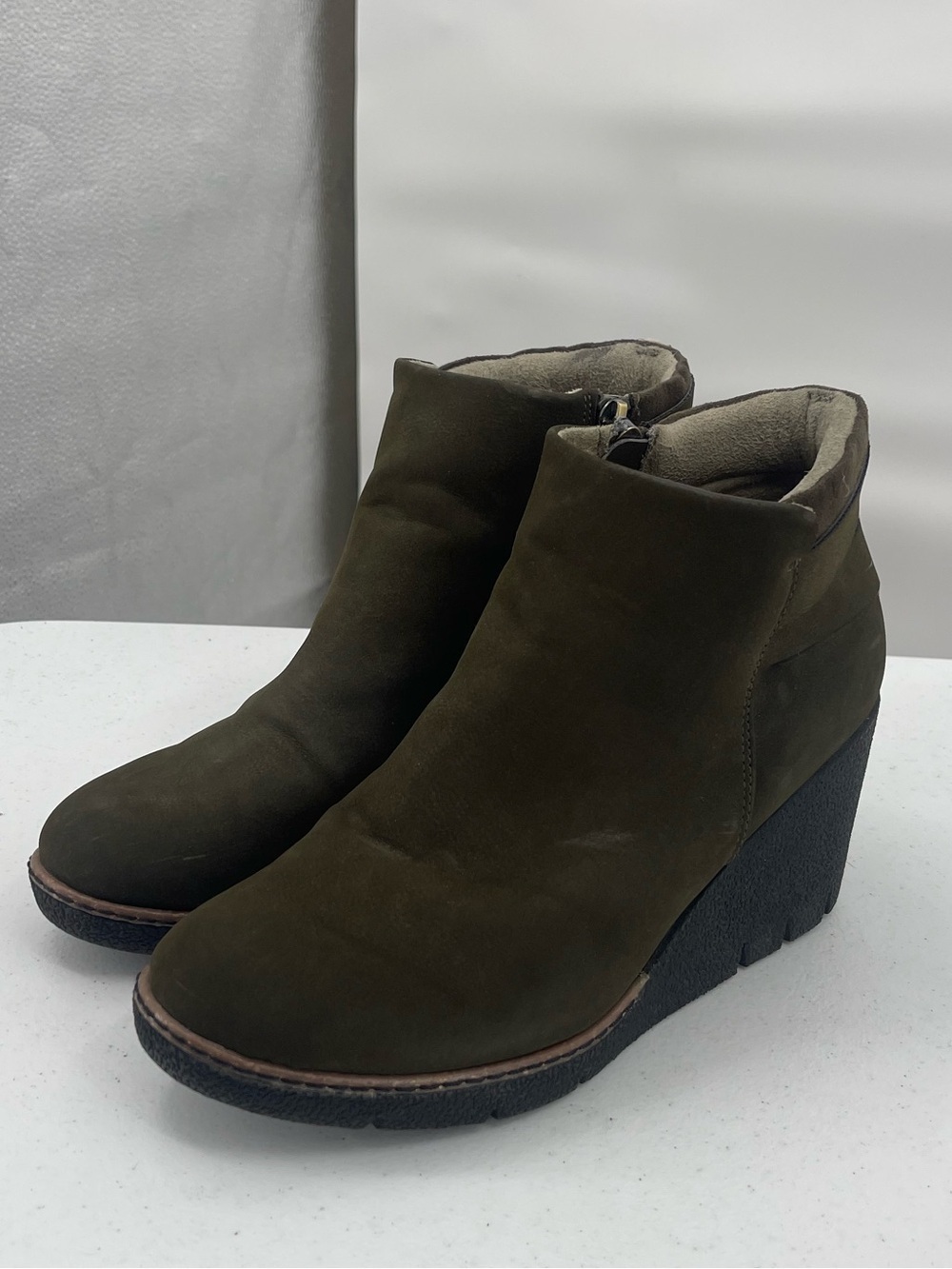 Dr Scholls green wedge bootie